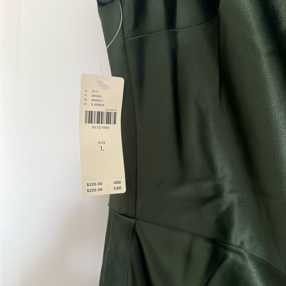 BHLDN Elegant Green One-Shoulder Dress - Picture 2 of 6